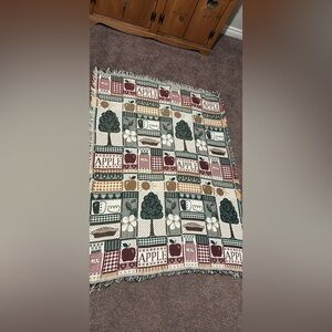 Colorful Apple Themed Tapestry Blanket